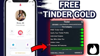 How to Get Tinder Gold for Free in 2024  Unlimited Swipes Unblur Likes amp See Who Likes You [upl. by Odlonyer]