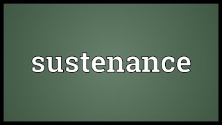 Sustenance Meaning [upl. by Ardnuhsed]