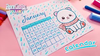 DIY  JANUARY Calendar  Bullet journal decoration organization ideas [upl. by Aissyla]