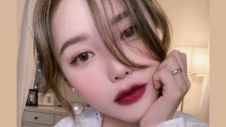 Daily Burgundy Makeup🥀 With sub 데일리 버건디 메이크업 [upl. by Bradford]