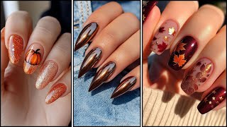 Fall nails  Fall nails design  EASY FALL NAILS [upl. by Nikolas]