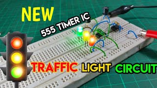 Traffic Light Circuit  555 Timer IC  LED Projects electronics electronicsproject [upl. by Yreneh]