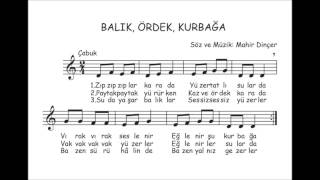 Balık Ördek Kurbağa Şarkısı 3Sınıf Müzik Kitabı Şarkıları [upl. by Udale]