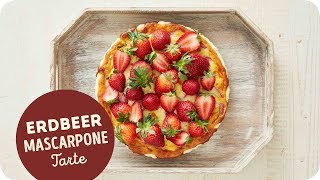 Sommerliche ErdbeerMascarpone Tarte  vegetarisch [upl. by Spiers65]