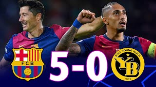 BARCELONA VS YOUNG BOYS 50 CHAMPIONS LEAGUE 202425  MATCH REVIEW [upl. by Hayifas]