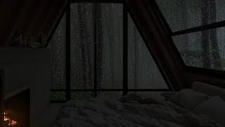 Weekend Rain  Rain Sounds in Cozy Bedroom in Middle of Deserted Forest  Sleep During the Day Off [upl. by Ahseet]