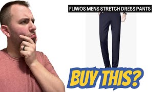 Fliwos mens stretch dress pants review and fit [upl. by Crescen826]