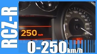 0250 kmh Peugeot RCZ R 270 HP VERY FAST Acceleration Test Beschleunigung Autobahn [upl. by Ayikin]