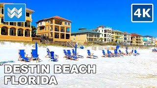 4K Destin Beach Florida USA  Spring Break Walking Tour Vlog amp Vacation Travel Guide 🎧 Binaural [upl. by Bashemath242]