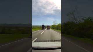 The truck makes a dangerous overtaking in the turn shorts dangerous driving [upl. by Nnairak304]