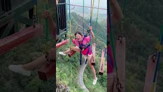 Bungee Jumping With Rope In Beautiful PlaceAsmr Bungee Jumping shorts [upl. by Chelsae]