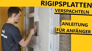 Richtig  Rigipsplatten Verspachteln amp Fugenband einspachteln so gehts│Einbauregal bauen Teil 3 [upl. by Wylde]