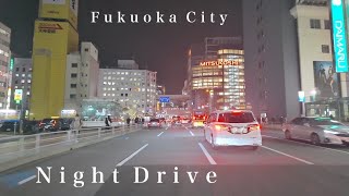 【車載動画】福岡夜景ドライブ 箱崎駅〜キャナルシティ〜中洲〜天神〜薬院 Dji Osmo Pocket3 4K60fps [upl. by Dranyar]