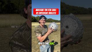 Huge tin foil ball vs increasing caliber bullets [upl. by Micco]