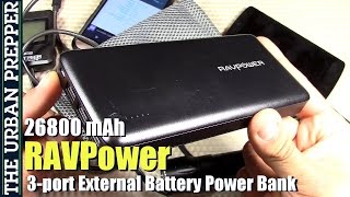 RAVPower 26800mAh 3Port External Battery Pack Power Bank Review [upl. by Anali381]