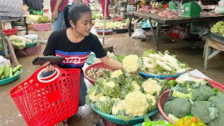 Countryside vlog Village market in raining season  Buy ingredient for cooking [upl. by Gerrald362]