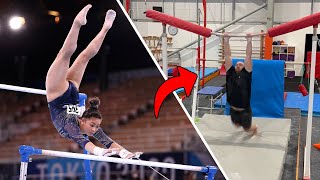 Mens Gymnasts try Womens Uneven Bar Mounts DANGEROUS [upl. by Aicemak482]