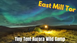 Wild Camping Under The Northern Lights in a Tiny Tent  TerraNova Starlite 1 dartmoor wildcamping [upl. by Dorotea]