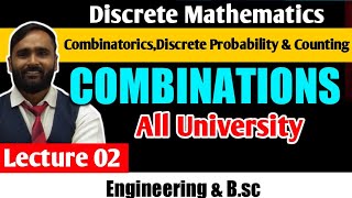 COMBINATORICS AND DISCRETE PROBABILITYCOUNTING  Combinations  LECTURE 02 DISCRETE MATHEMATICS [upl. by Simon215]