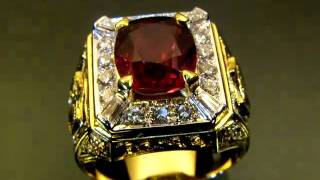 VANTEGold Top DESIGN RUBY DIAMOND 18K YELLOW GOLD RING JEWELRY [upl. by Almire]