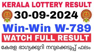 Kerala Lottery Result Today  Kerala Lottery Result WinWin W789 3PM 30092024 bhagyakuri [upl. by Yesnyl]