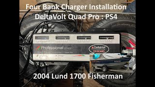 4 Bank Battery Charger DeltaVolt Install Upgrade Lund Fisherman boat diy review fishing youtube [upl. by Nnylylloh]