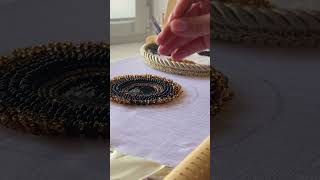 My morning embroidery process✨ Do you use this way of embroidery with beads [upl. by Hamrah992]