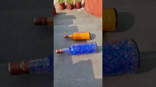 Blue Or Orange glass Bottles Crushing Crunchy amp Soft things shorts asmr satisfying [upl. by Arika]