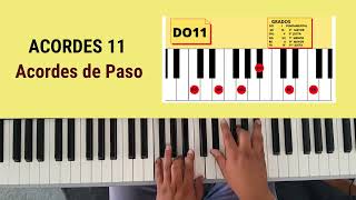 Acordes 11 en Piano  Como se Forman y como Utilizarlos  Acordes de Paso 🎹🔥 [upl. by Dazhahs522]