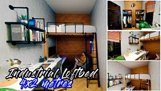 SpaceSaving Industrial Loft Bed Design for Small Rooms  4x2 meters [upl. by Nhepets172]