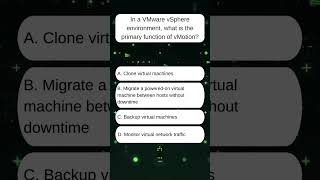 In a VMware vSphere environment what is the primary function of vMotion [upl. by Lilli]