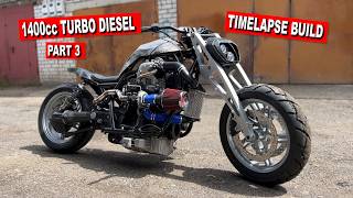 1400cc TURBO DIESEL MOTORCYCLE BUILD PART 3 [upl. by Eceerehs186]