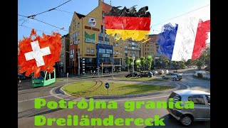 Potrójna GRANICA Szwajcaria Francja Niemcy  Dreiländereck [upl. by Sal439]