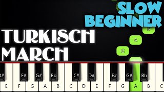 Turkish March  SLOW BEGINNER PIANO TUTORIAL  SHEET MUSIC By Betacustic [upl. by Adnyl]