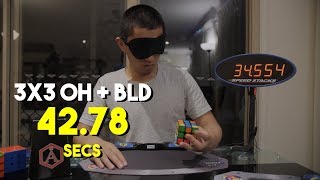 Rubiks Cube One Handed and Blindfolded  4278 seconds [upl. by Adaminah]