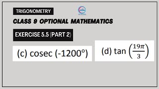 Class 9 Optional Mathematics  Trigonometry  Exercise 55 Part 2 [upl. by Middleton]