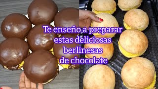 Te enseño a preparar berlinesas de chocolate alerecetasdecomida [upl. by Nisen]