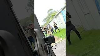 Bro Sprints Off 😂 shorts airsoft funny [upl. by Lunette]