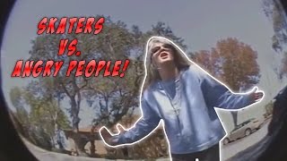 SKATERS vs HATERS 19  Skateboarding Compilation 2017  Skaters vs Angry People [upl. by Anaeerb]