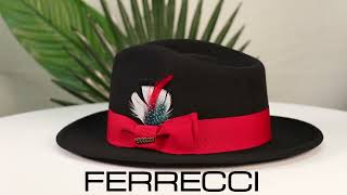 Ferrecci 100 Australian Wool BlackRed Crushable Fedora Hat [upl. by Wichman344]