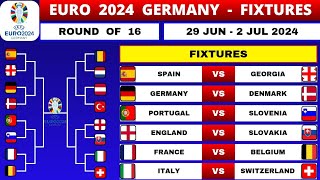 EURO 2024 FIXTURES TODAY  ROUND OF 16  EURO 2024 GERMANY [upl. by Airamzul679]