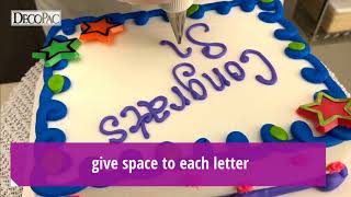 Decorating Tip Writing in Print on a Cake [upl. by Aneroc]