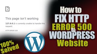 HTTP Error 500 WordPress How to solve http error 500 [upl. by Aitsirhc]