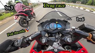 Pulsar rs200 bs3 vs rs200 bs6 E20 drag race [upl. by Mile]