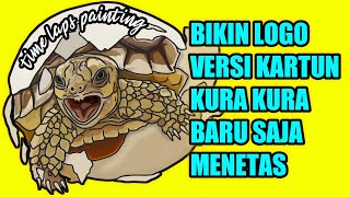 pewarnaan vector logo kura kura sulcata menetas [upl. by Naitsirhk]