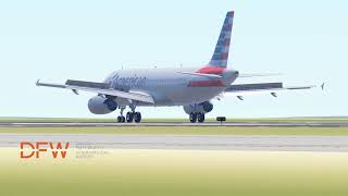 American Airbus A320 Landing at Dallas Fort Worth International Airport KDFW in Infinite Flight [upl. by Hermie]