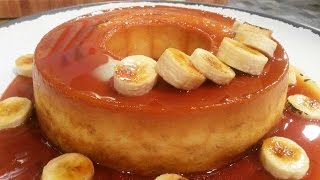 Flan de banana con leche condensada con bananas caramelizadas [upl. by Ogu447]