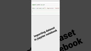 how to import dataset in jupyter notebook python jupyternotebook datascience [upl. by Sid]