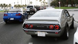 Datsun Skyline Gathering on the Corniche in Qatar [upl. by Linda934]