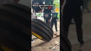 Bach Gaya sabhi 😂🤟bai tyre se 💯trending shorts youtubeshorts [upl. by Fesuoy]